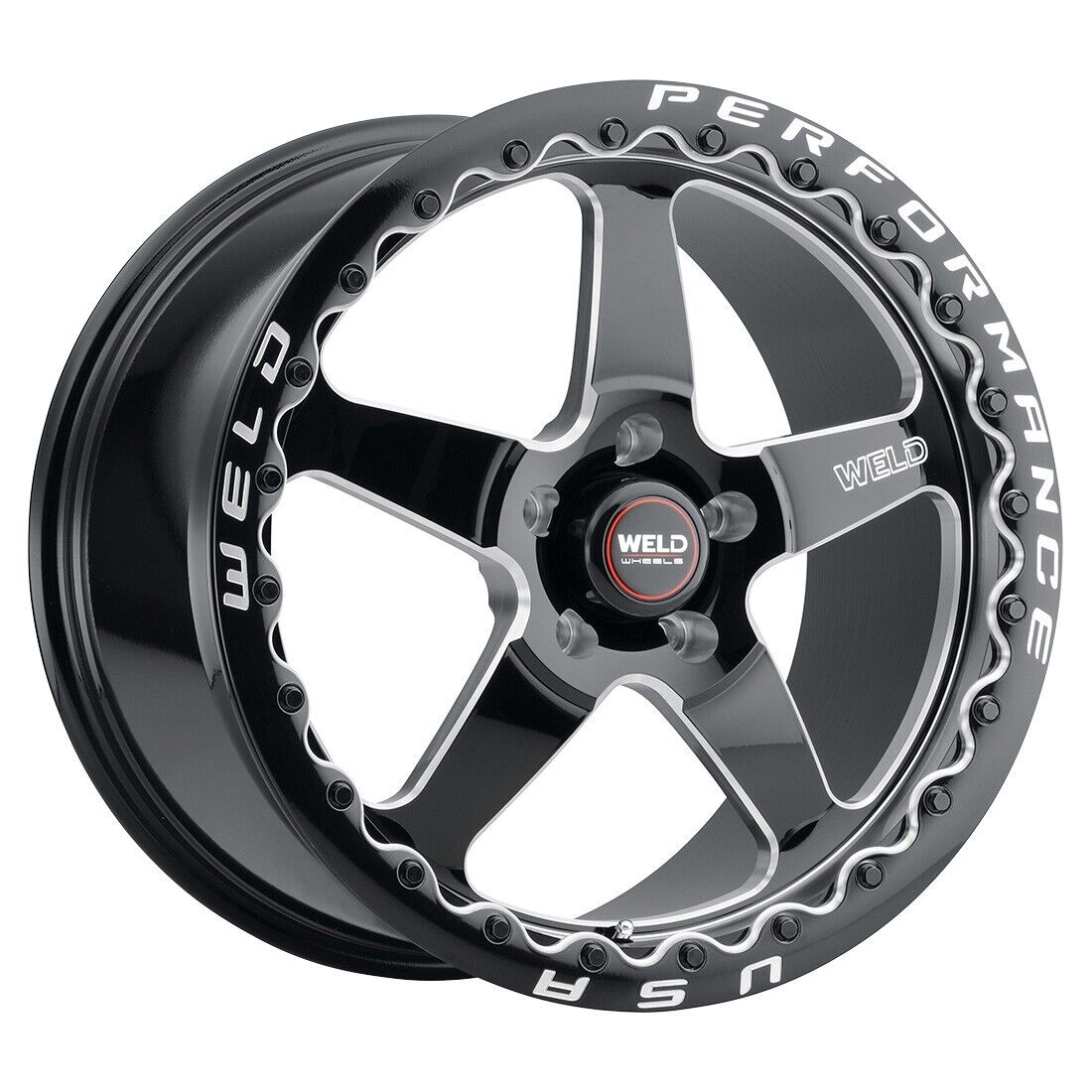 Weld Racing 17x10 Ventura Beadlock Wheel Gloss/Milled Black 5x115 +0mm