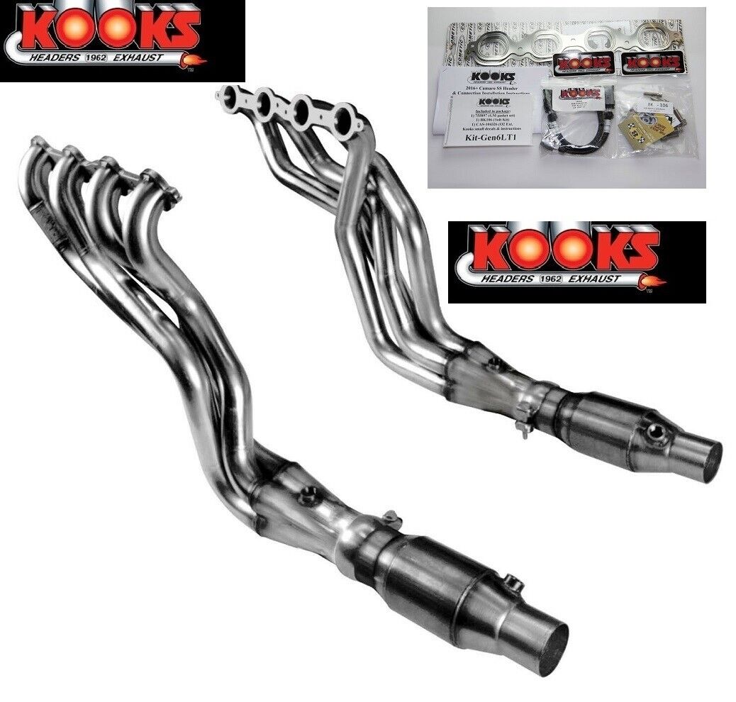 1-7/8 X 3” Kooks SS headers/ catted pipes cats for 2016-24 Camaro SS V8 6.2 LT1