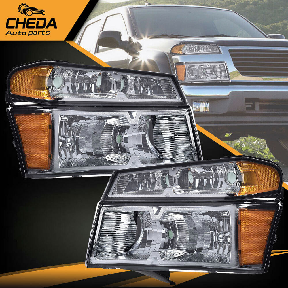 Headlights Assembly + Bumper Lights Fit For 2004-2012 GMC Canyon Chevy Colorado