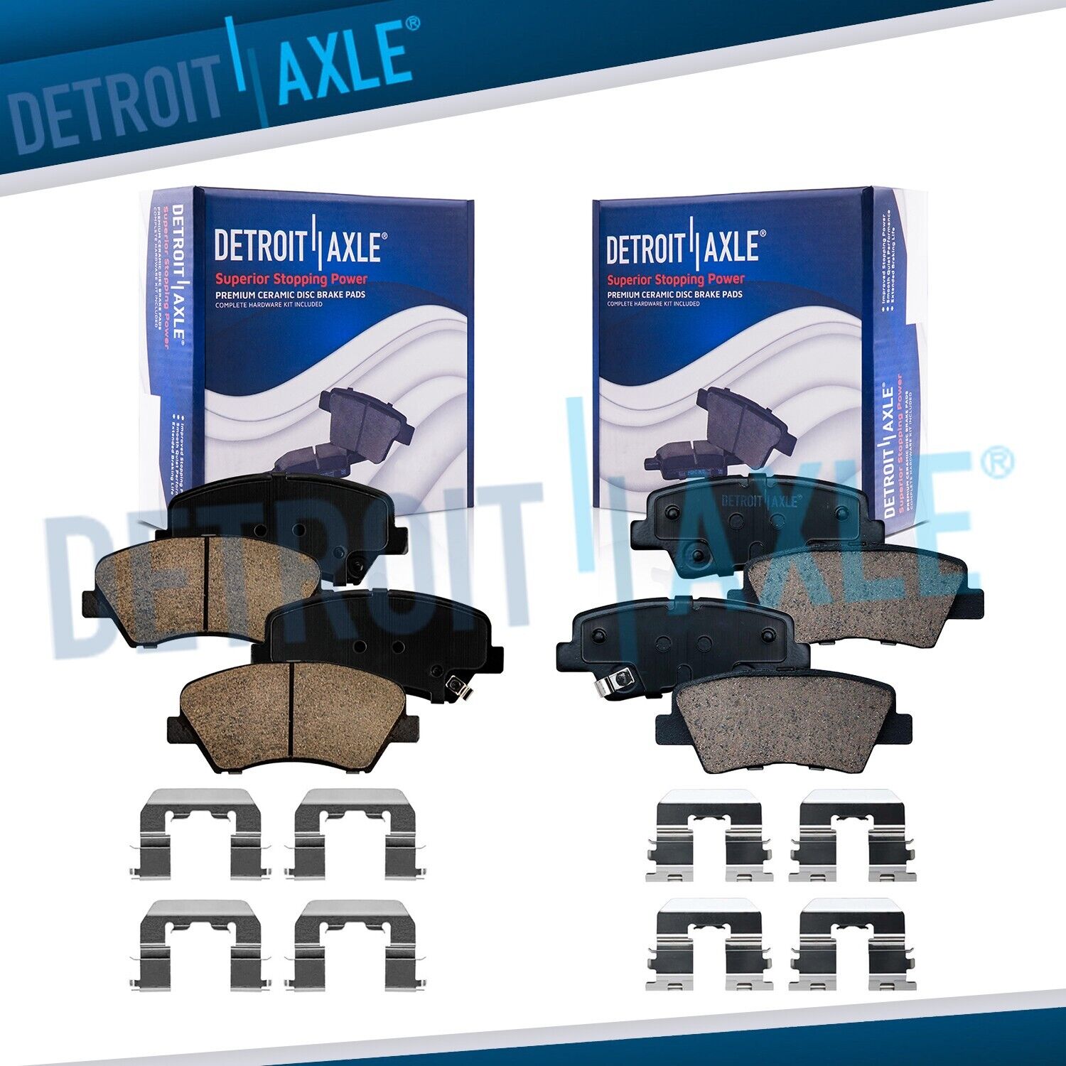 4pc Front & Rear Ceramic Brake Pads w/Hardware for Hyundai Elantra GT Veloster