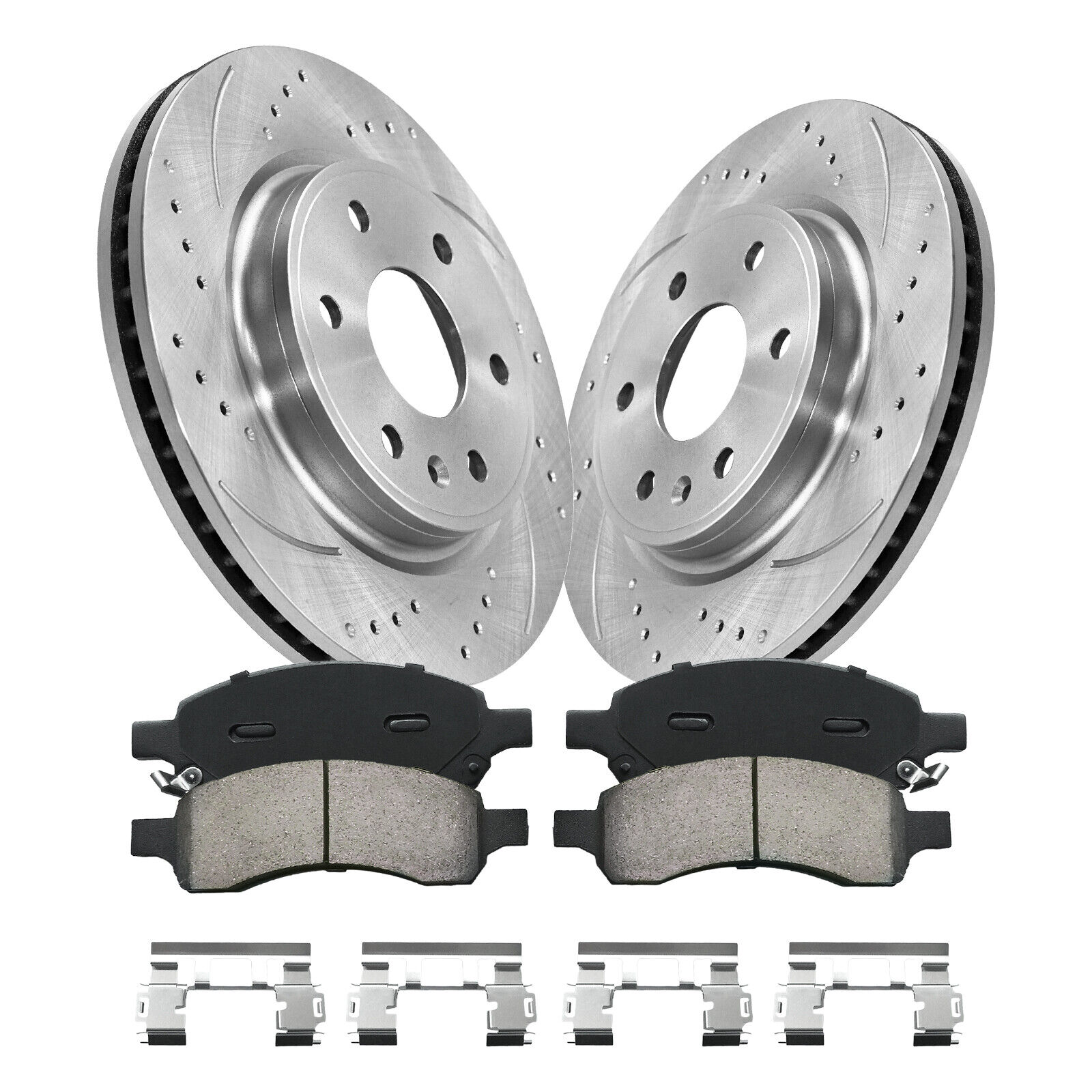 Front Drilled Rotors Brake Pads for Buick Enclave Chevrolet Traverse GMC Acadia