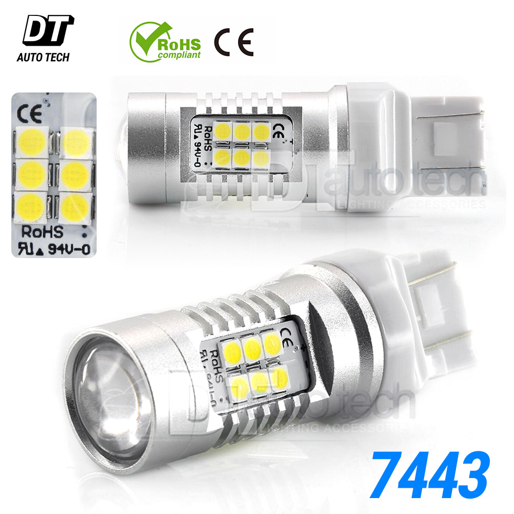 LED 6000K White 7443/7444 Hi-Power 2600lm  Reverse Brake Tail Stop Light Bulbs