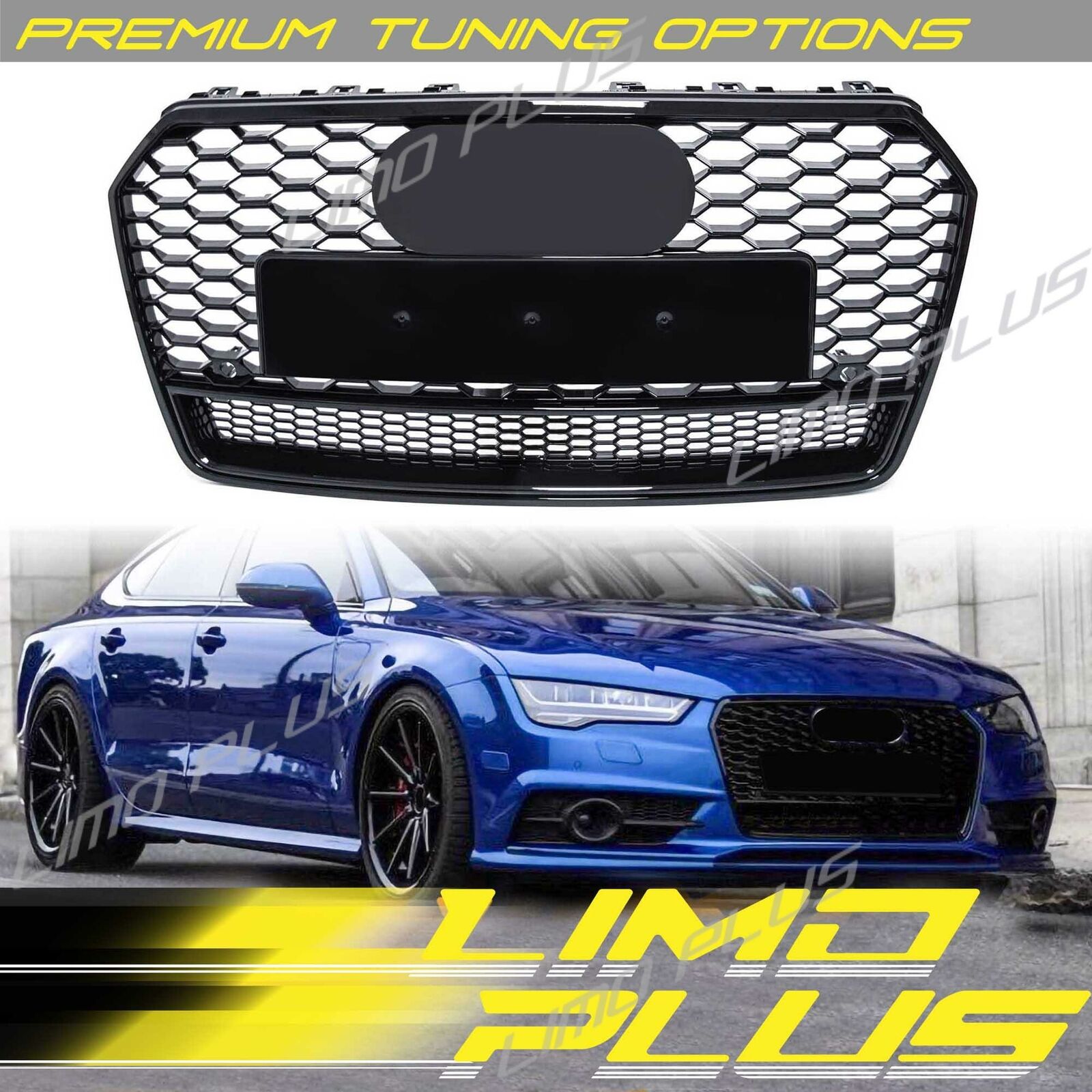 RS7 Style Honeycomb Front Mesh Grill Grille for Audi A7 S7 C7 2016 2017 2018