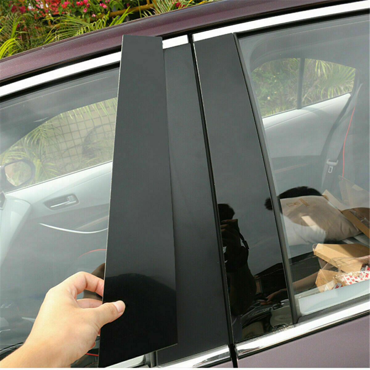 For Dodge Charger 2006-2010 Glossy Black Pillar Posts Door Window Trim Cover Kit