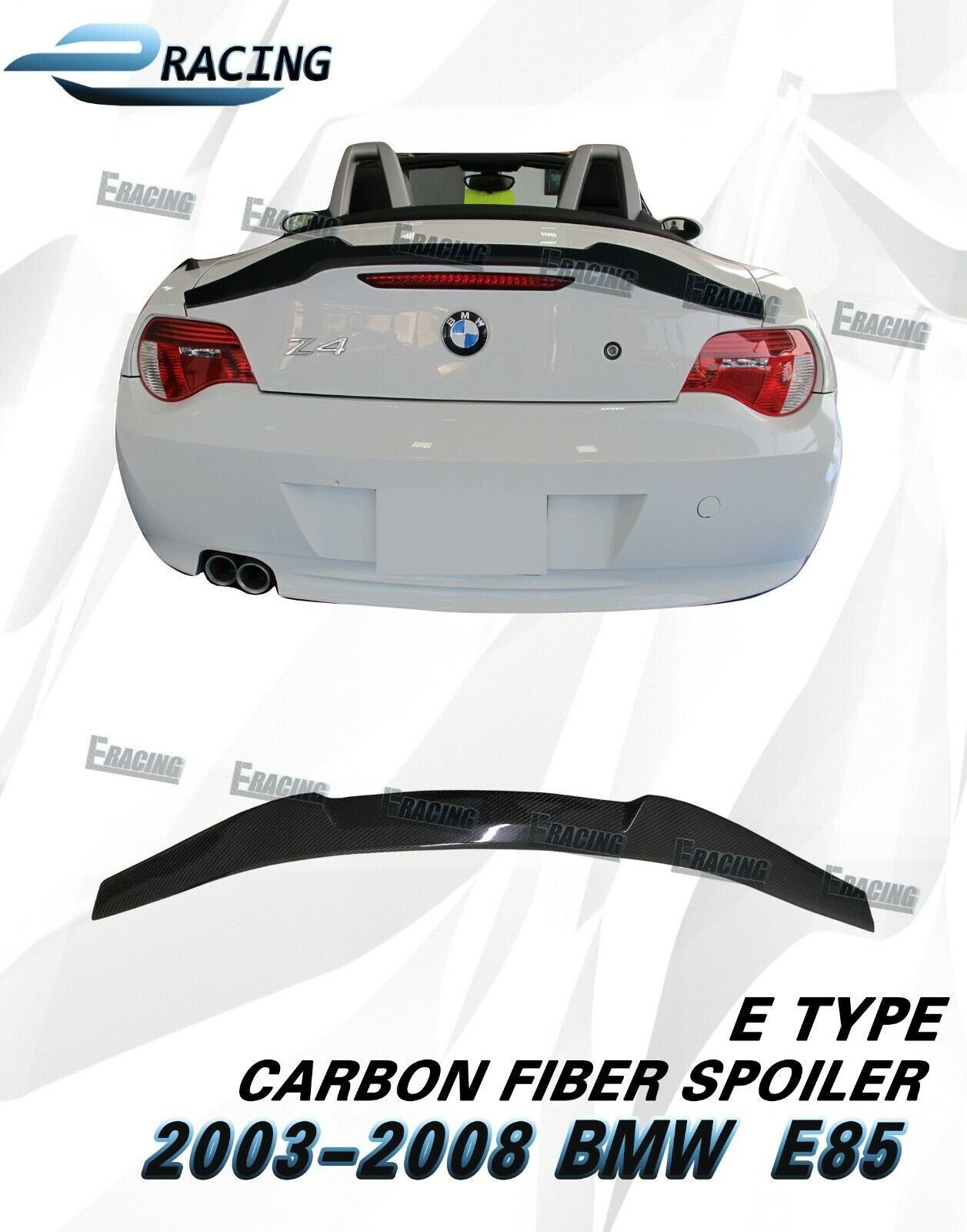 For 2003-2008 BMW E85 Z4 Convertible 2dr carbon fiber spoiler type E
