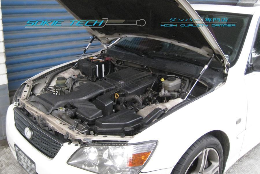 99-05 Lexus IS200 IS300 GXE10 LHD Black Strut Gas Lift Hood Shock Damper Kit