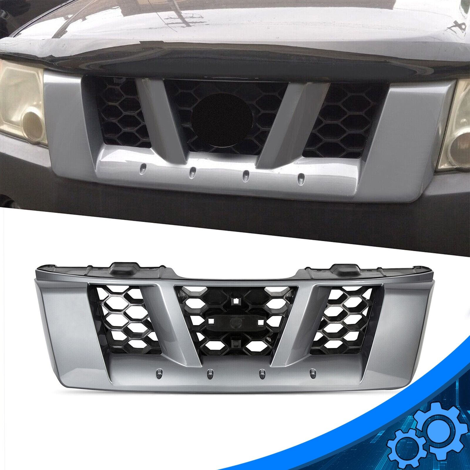 Gray Front Grille For 2005 2006 2007 2008  Nissan Xterra  X High quality plastic