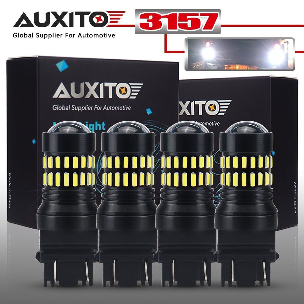 AUXITO 4X 6000K 3157 3156 LED Backup Reverse Turn Signal DRL Light Bulbs WHITE