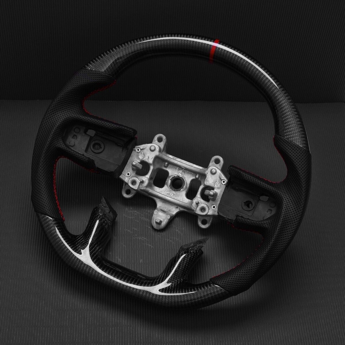 Real carbon fiber D Shaped W/Heated Sport Steering Wheel 2019-2024 RAM 1500 2500