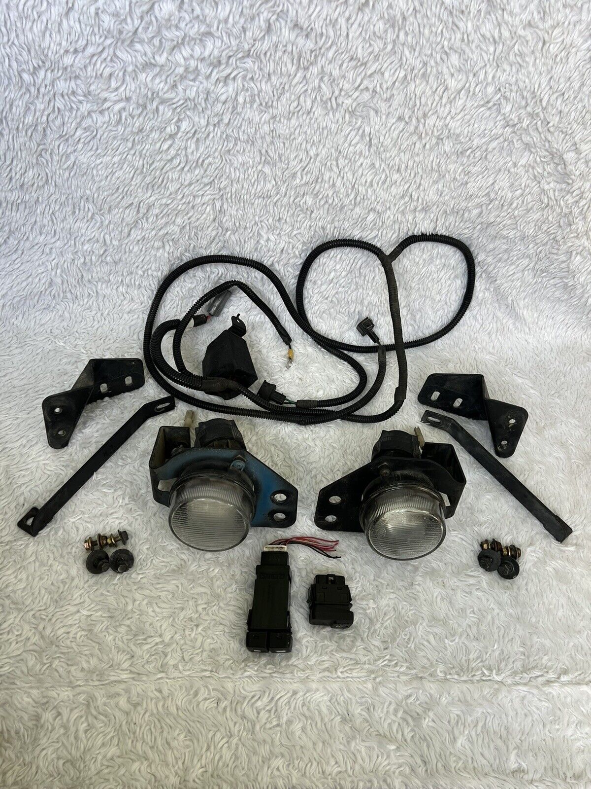 99-00 Mazda Miata MX5 Fog Lights Driving Lights Complete Kit Rare WORKING