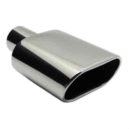Jones Exhaust PRS600SS Chrome Stainless Steel Exhaust Tip Oval Straight Cut 3.25