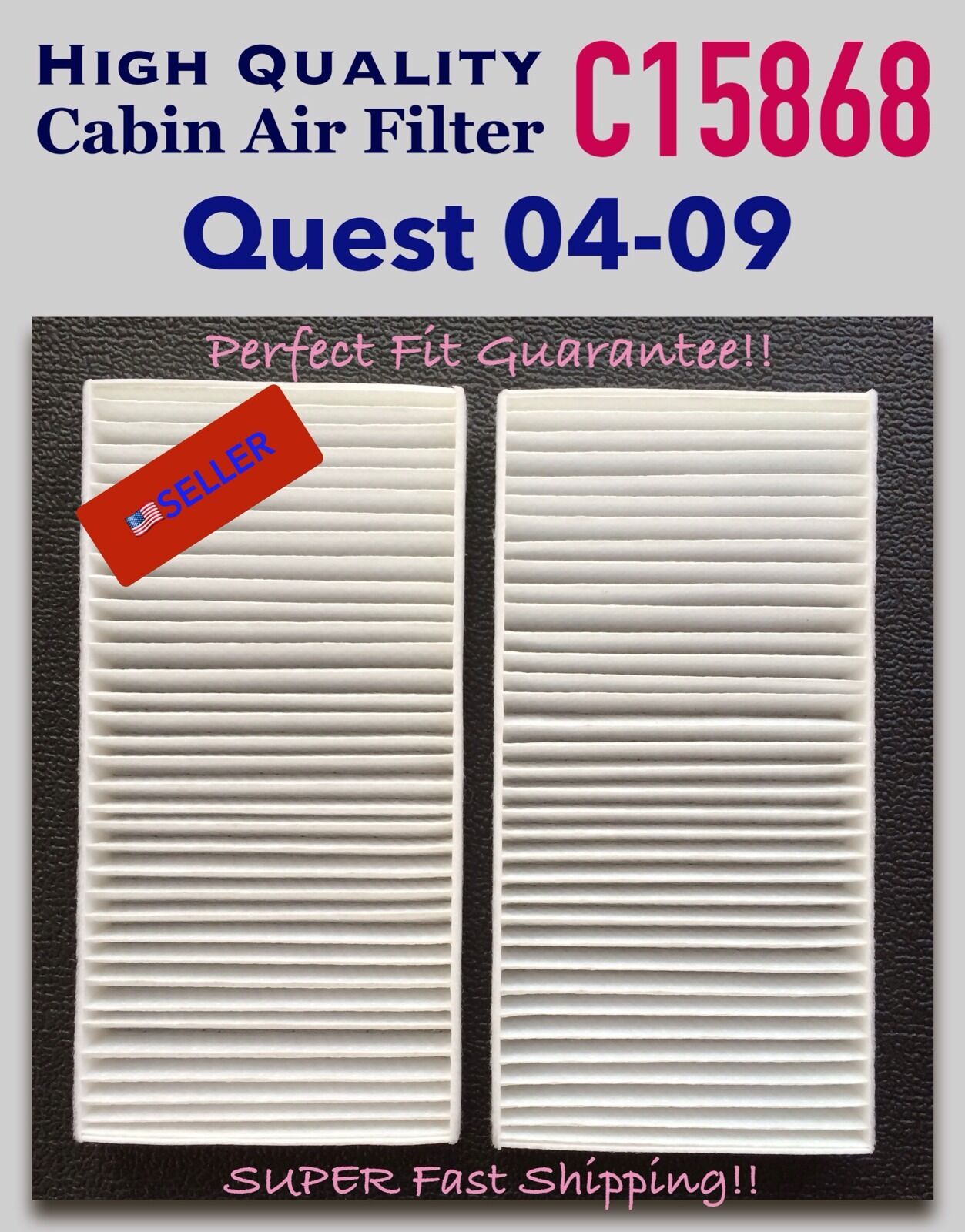 Quest 04 05 06 07 08 09 High Quality CABIN AIR FILTER C15868 A+++ Perfect Fit