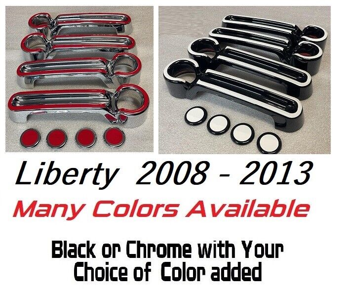 Black OR Chrome Door Handle Covers 2008 - 2013 Fits Jeep Liberty YOU PICK COLOR