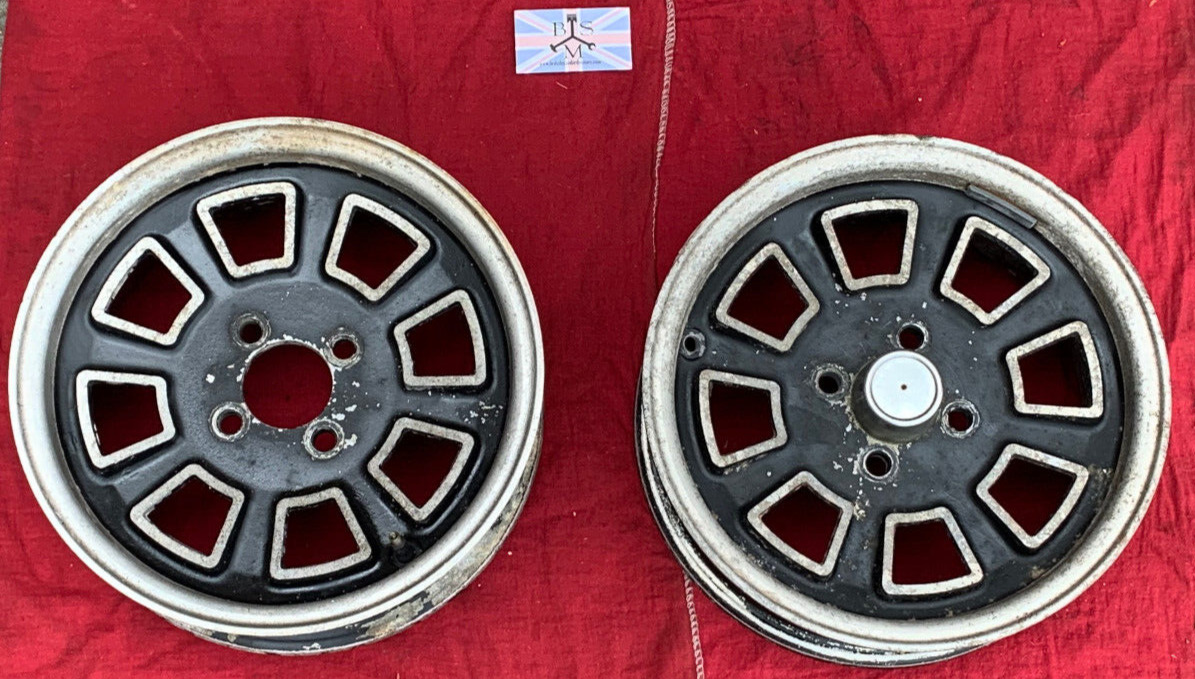 VIntage 13in Allow Wheels by M.A.G. for Austin Healey Sprite MG Midget