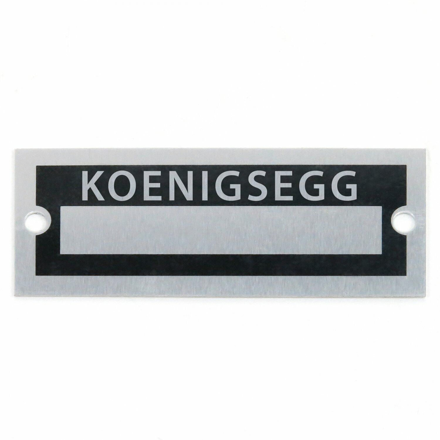 Koenigsegg Identification Dataplate Serial Number ID Tag Agera RS Jesko CCX CC8S