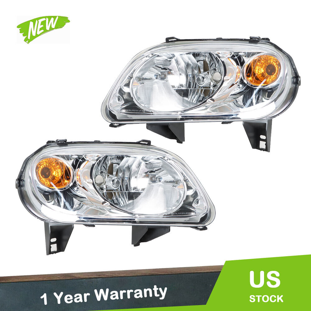 Right+Left Side For 2006-2011 Chevy HHR Headlights Halogen Chrome Housing Clear