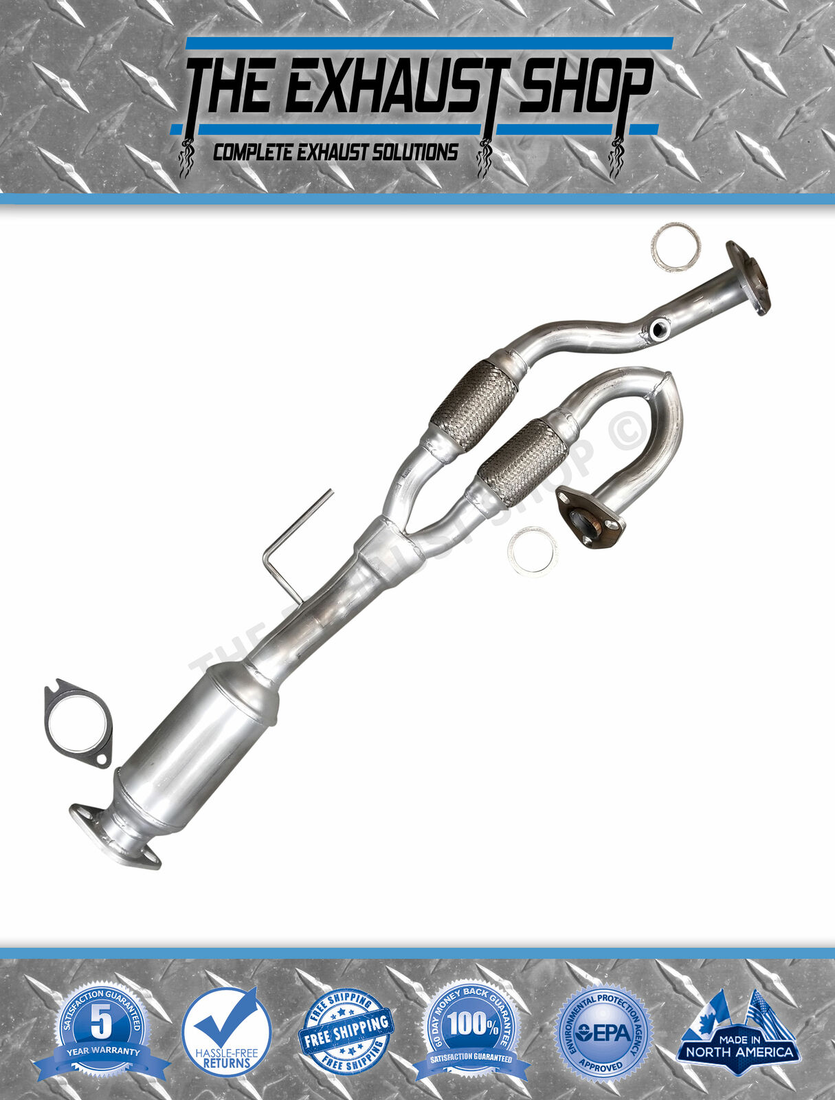 FITS: 2004-2009 NISSAN ALTIMA/QUEST/MAXIMA 3.5L REAR Y-PIPE CATALYTIC CONVERTER