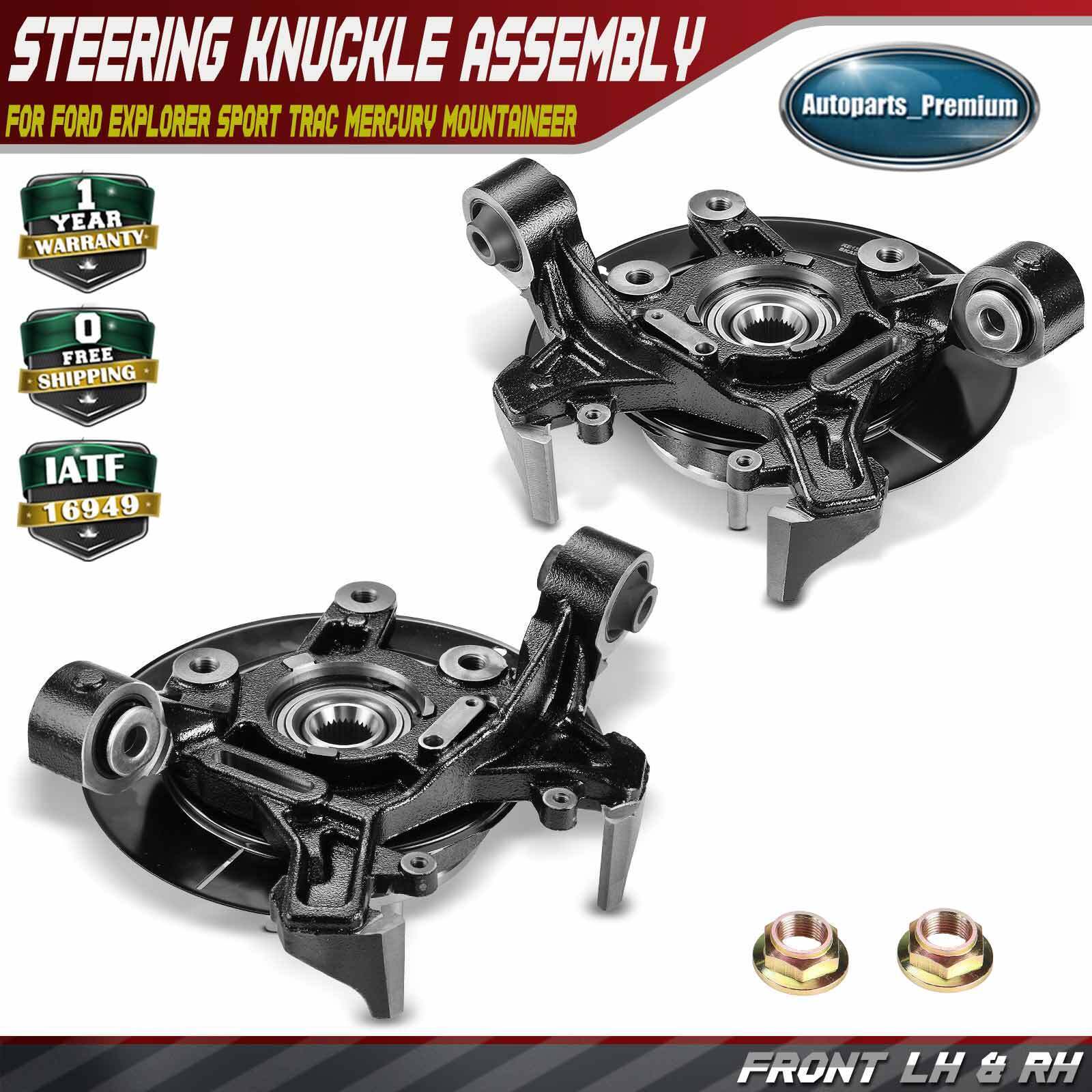 2x Rear Steering Knuckle & Wheel Hub Bearing Assembly for Ford Explorer 06-10
