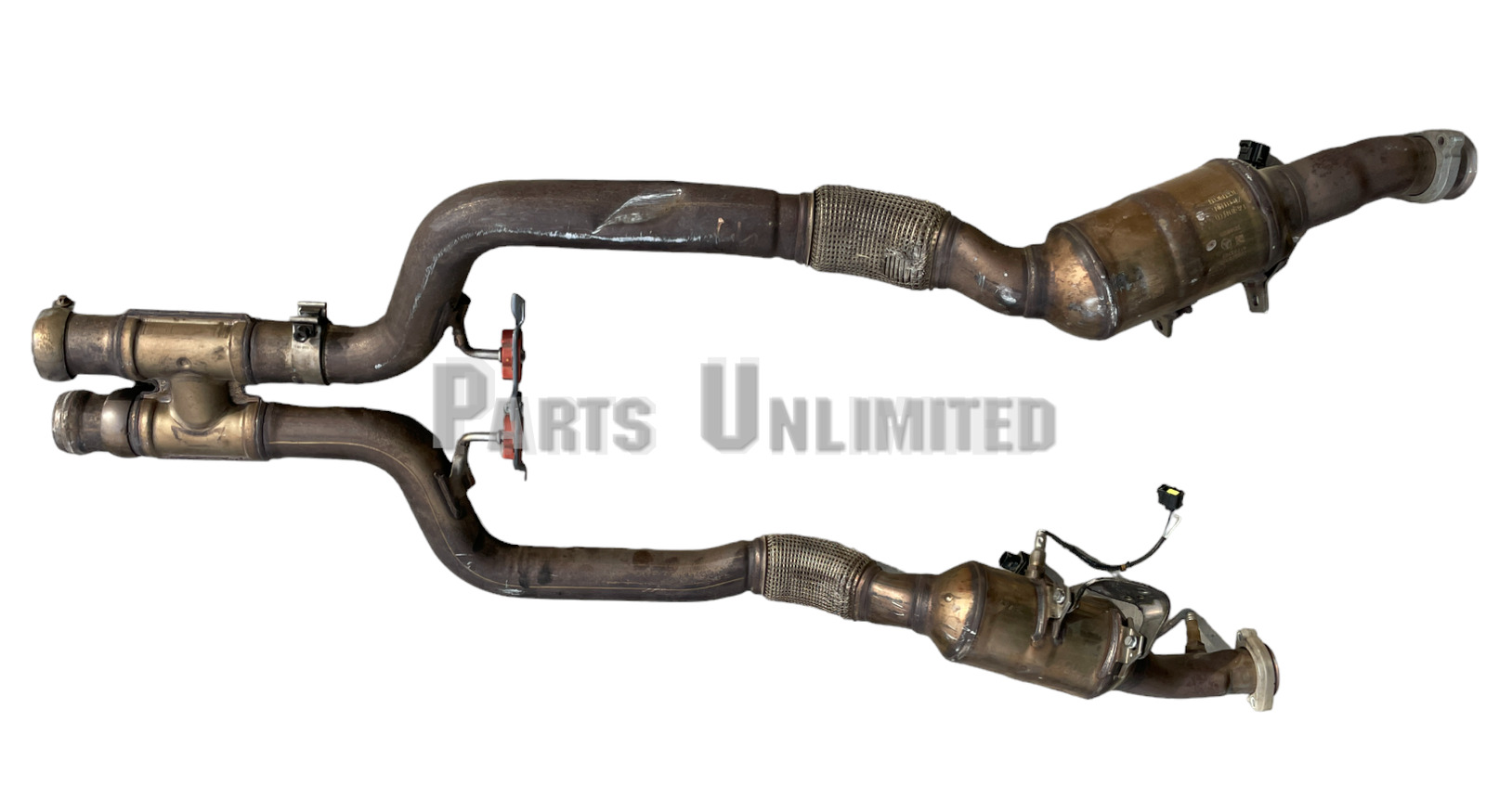 14-17 Mercedes S63 AMG W222 OEM exhaust manifold downpipe pipe piping & sensors