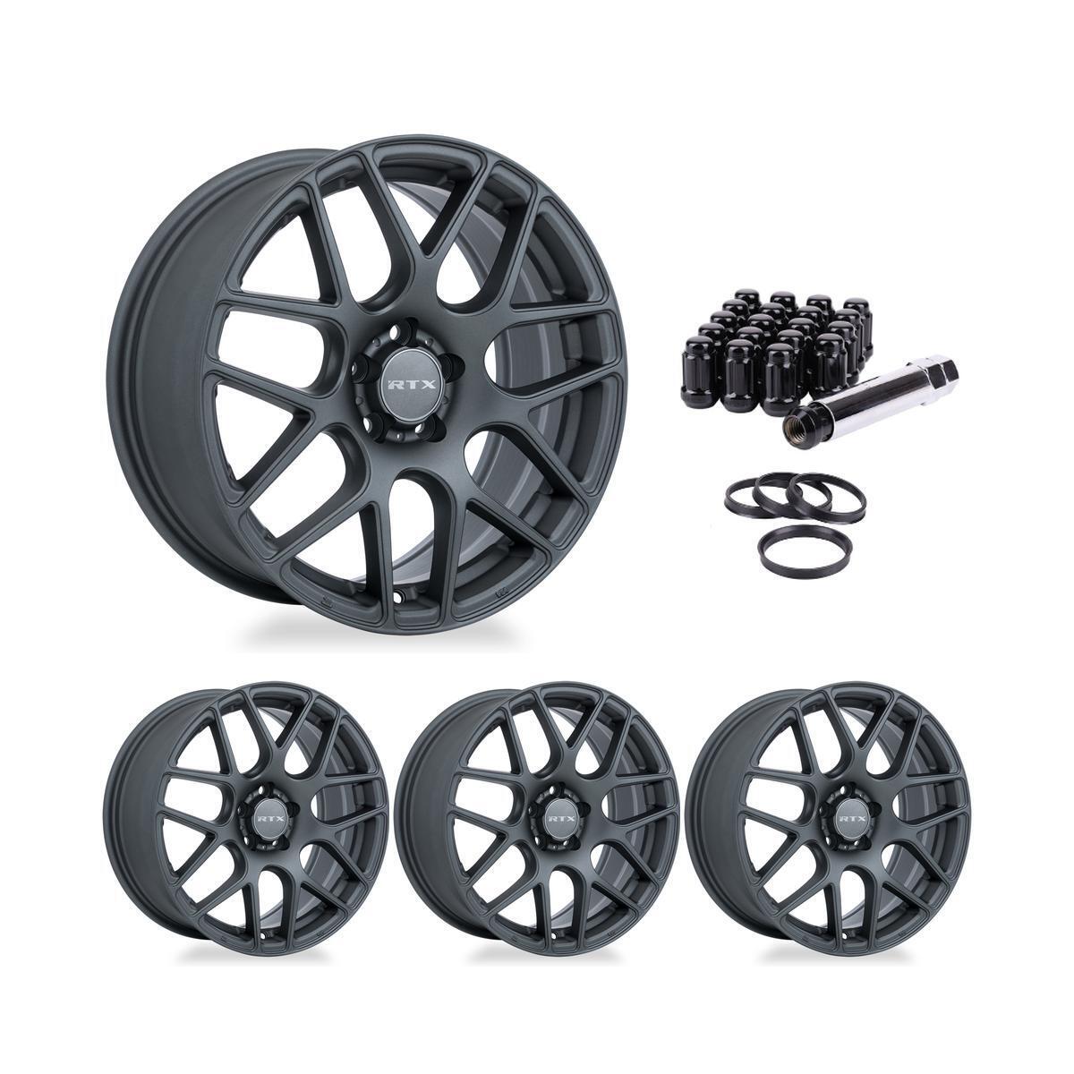 Wheel Rims Set with Black Lug Nuts Kit for 82-94 Pontiac Sunbird P889436 16 inch