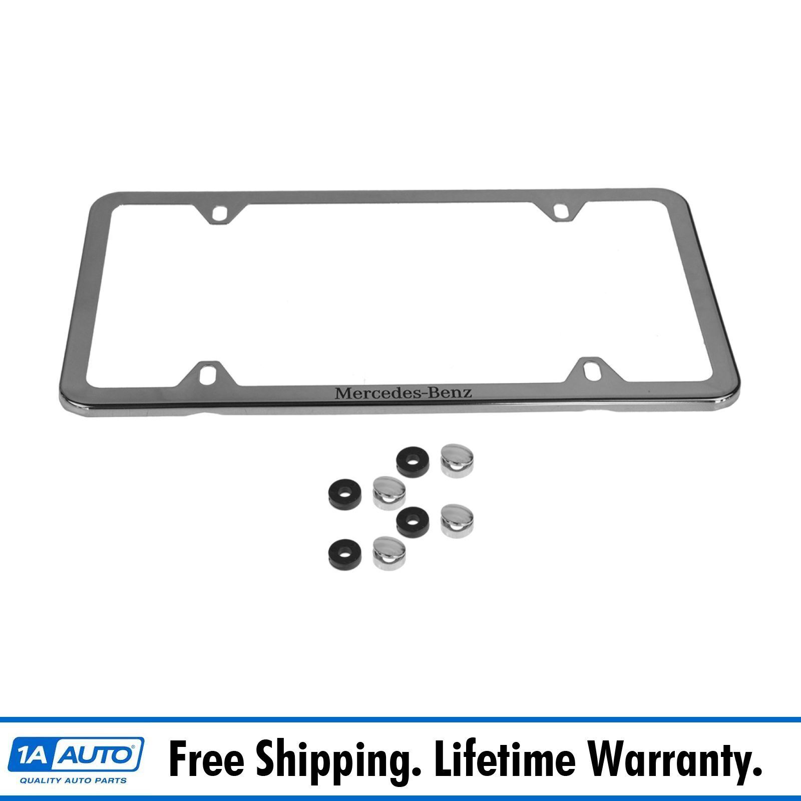 OEM Q6880124 License Plate Frame Polished Stainless Steel for Mercedes Benz