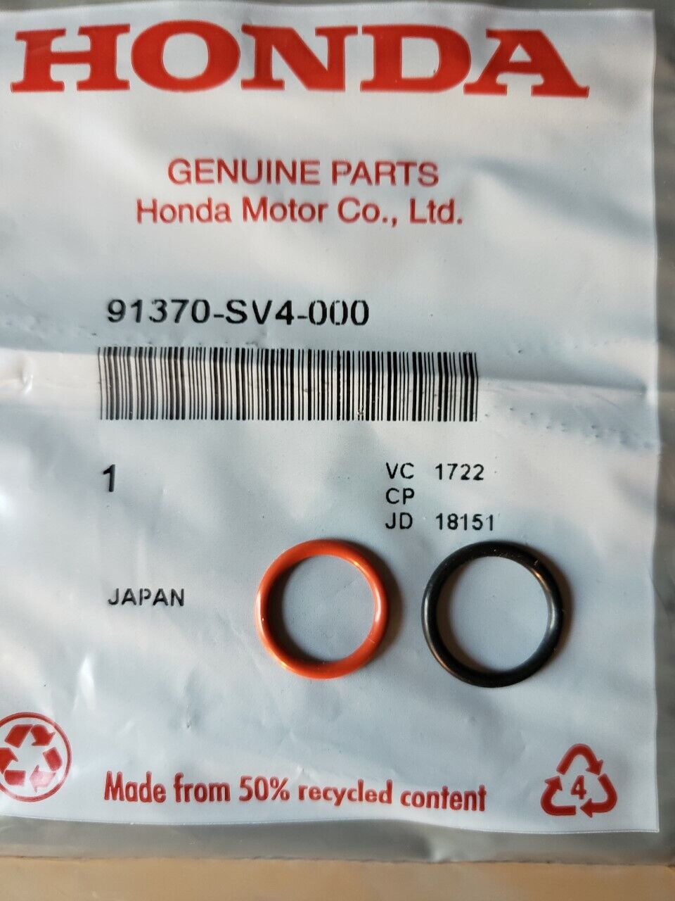 OEM ACURA HONDA Power Steering Pump Rubber Inlet & Outlet O-Ring Seals 2 pcs KIT