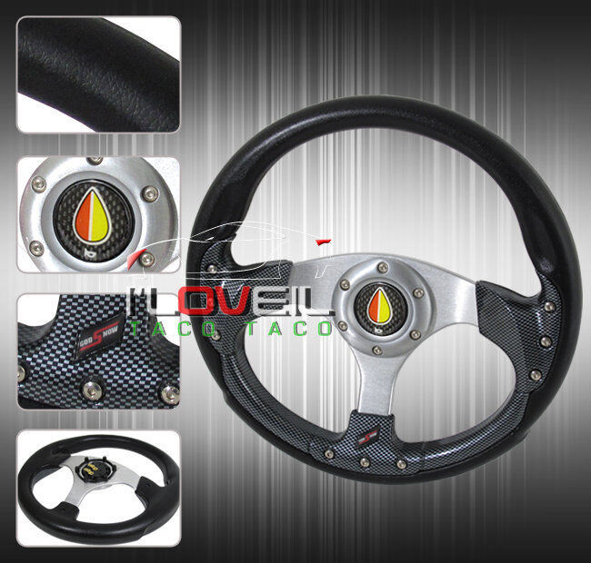320mm Lexus Lfa Is-F Universal Carbon Fiber Steering Wheel+Jdm Elder Horn