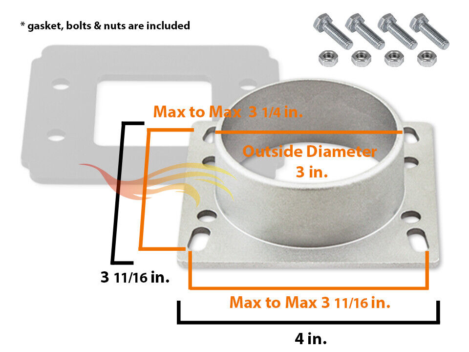 Mass Air Flow Sensor Intake Adapter Plate For 93-97 Aerostar 3.0L V6
