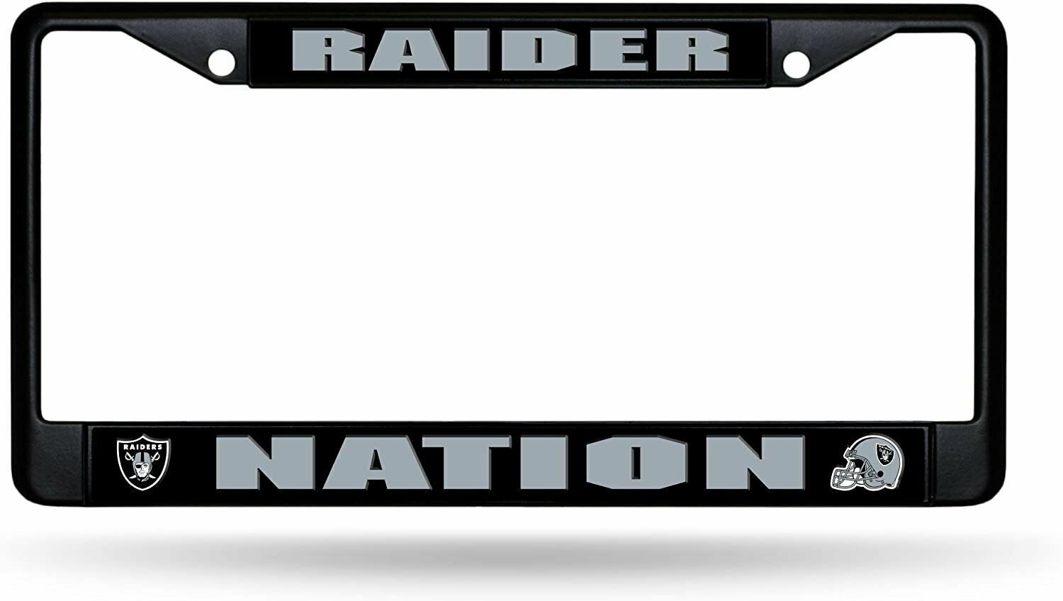 License Plate Frame RAIDER NATION NFL Official BLACK Metal Oakland Las Vegas New