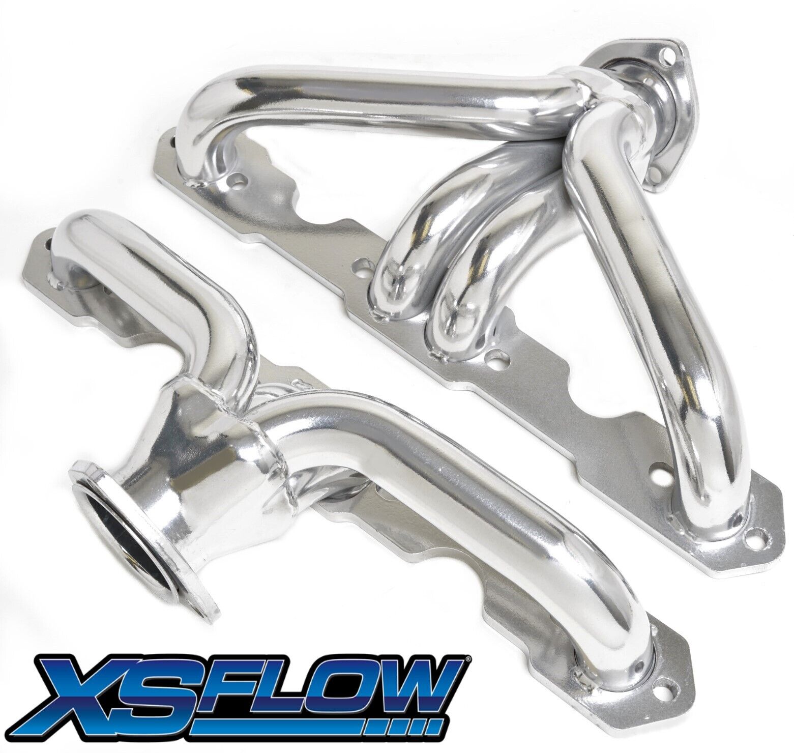 1955-57 SB Chevy Headers 55-57 SBC Tri-5 Shorty Exhaust Silver Ceramic Coated 