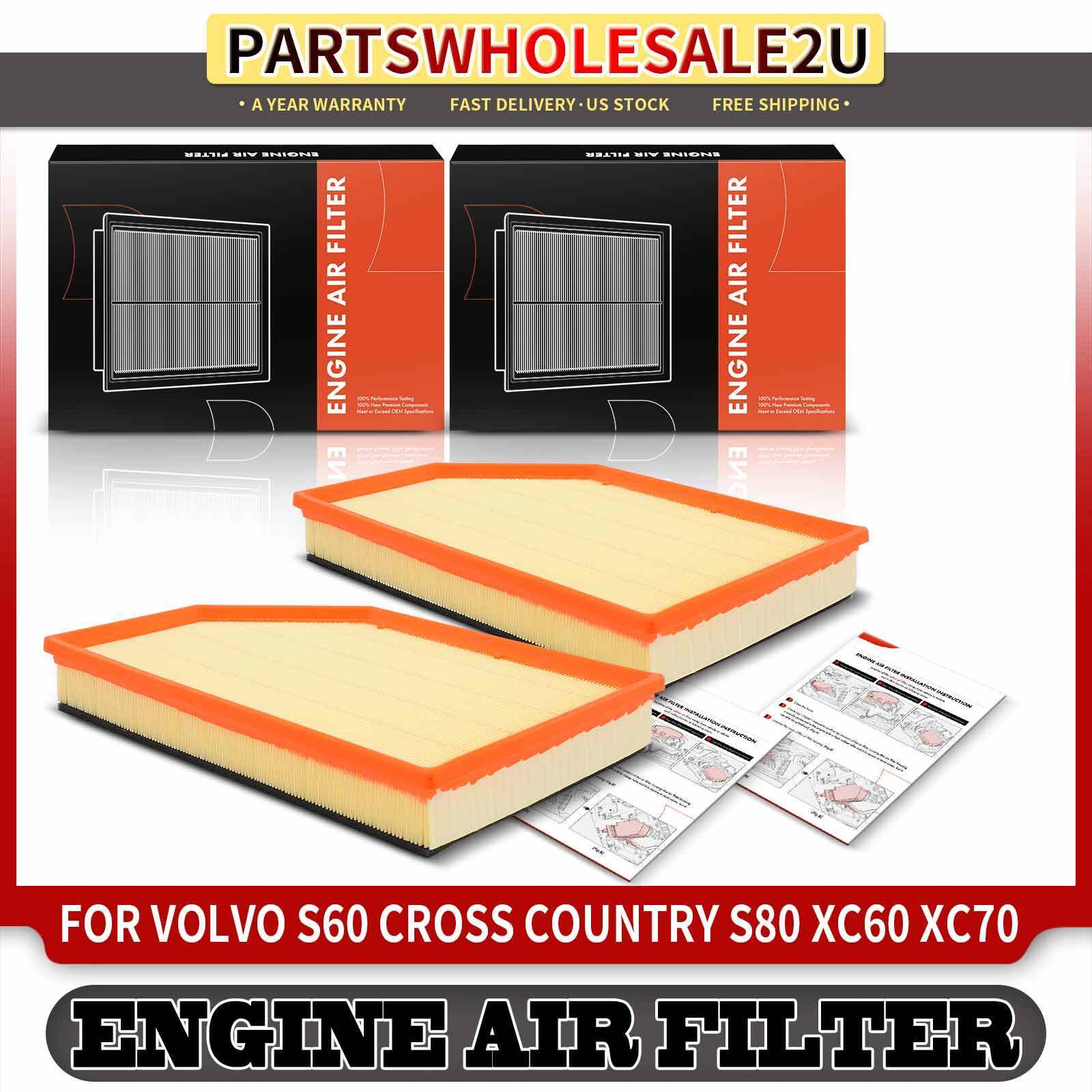 2x Engine Air Filter for Volvo S60 V60 Cross Country S80 XC70 30748212 31370161