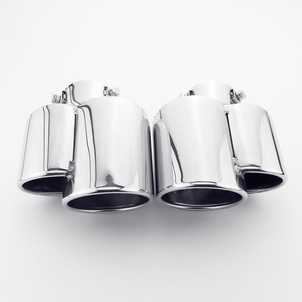Pair Porsche 911 996 Look Dual Out Bolt On Stainless Steel Exhaust Tips 2.25\