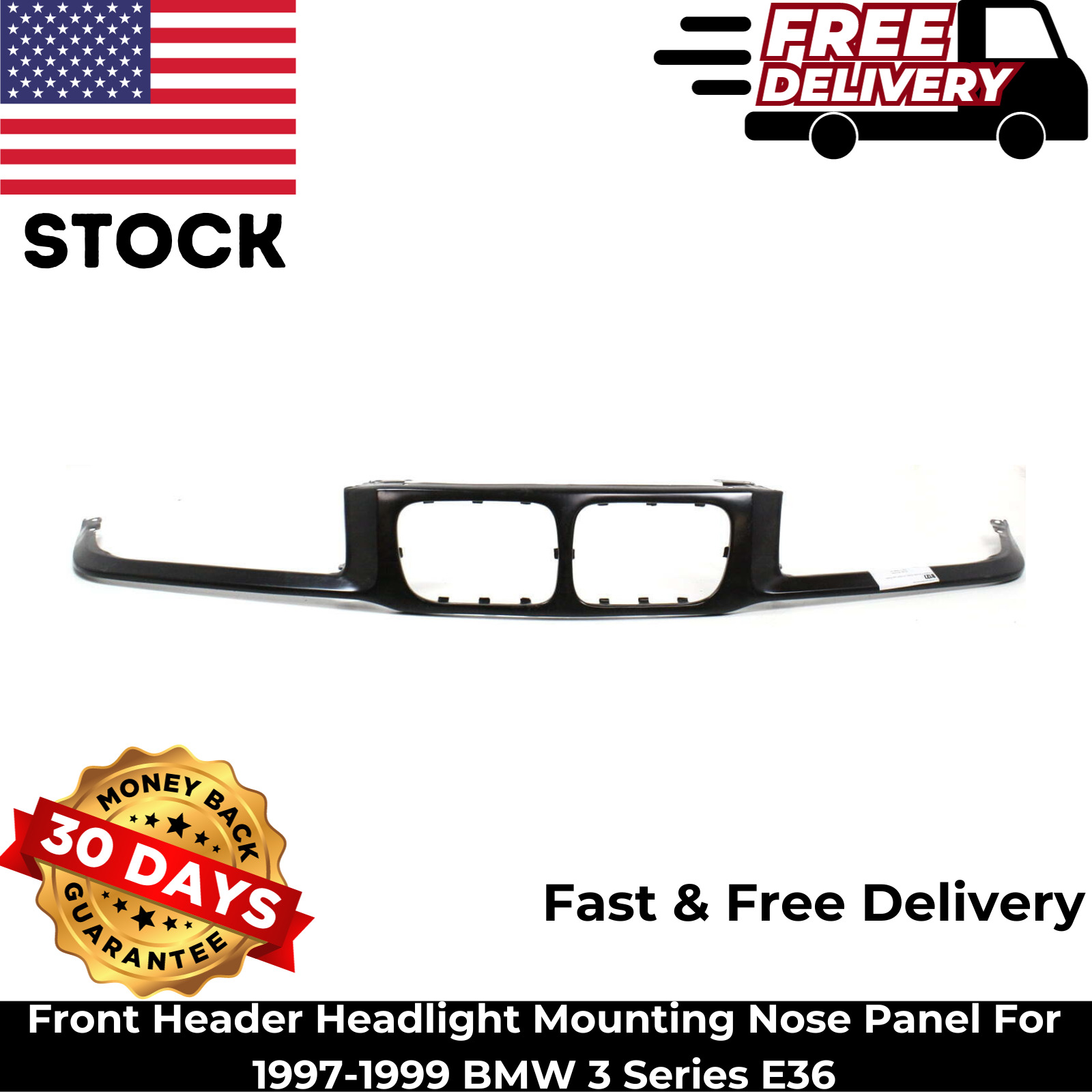 Front Header Headlight Mounting Nose Panel For 1997-1999 BMW 3 Series E36