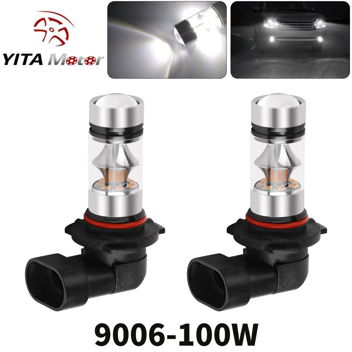 YITAMOTOR 9006 HB4 High Power 2323 100W Led Fog Light Bulbs Driving DRL Lights