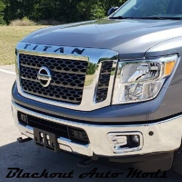 Gloss Black Vinyl Letters for Nissan Titan Front Grill Hood Inserts 2016 - 2019