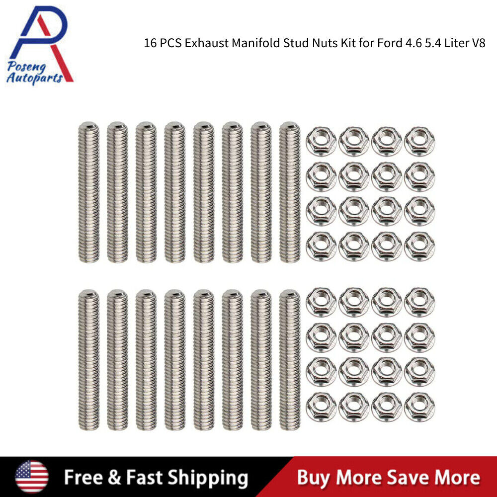 Stainless Steel Bolts Exhaust Manifold Header Stud Kit for Ford F150 4.6/5.4L V8