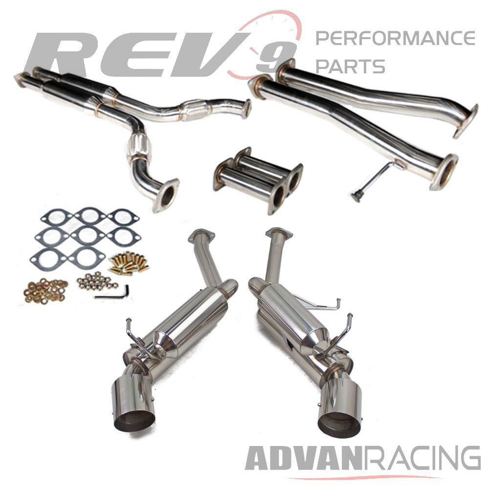 for 350Z G35 Coupe Cat-Back Exhaust Kit Stainless Steel Bolt On Replacement Rev9