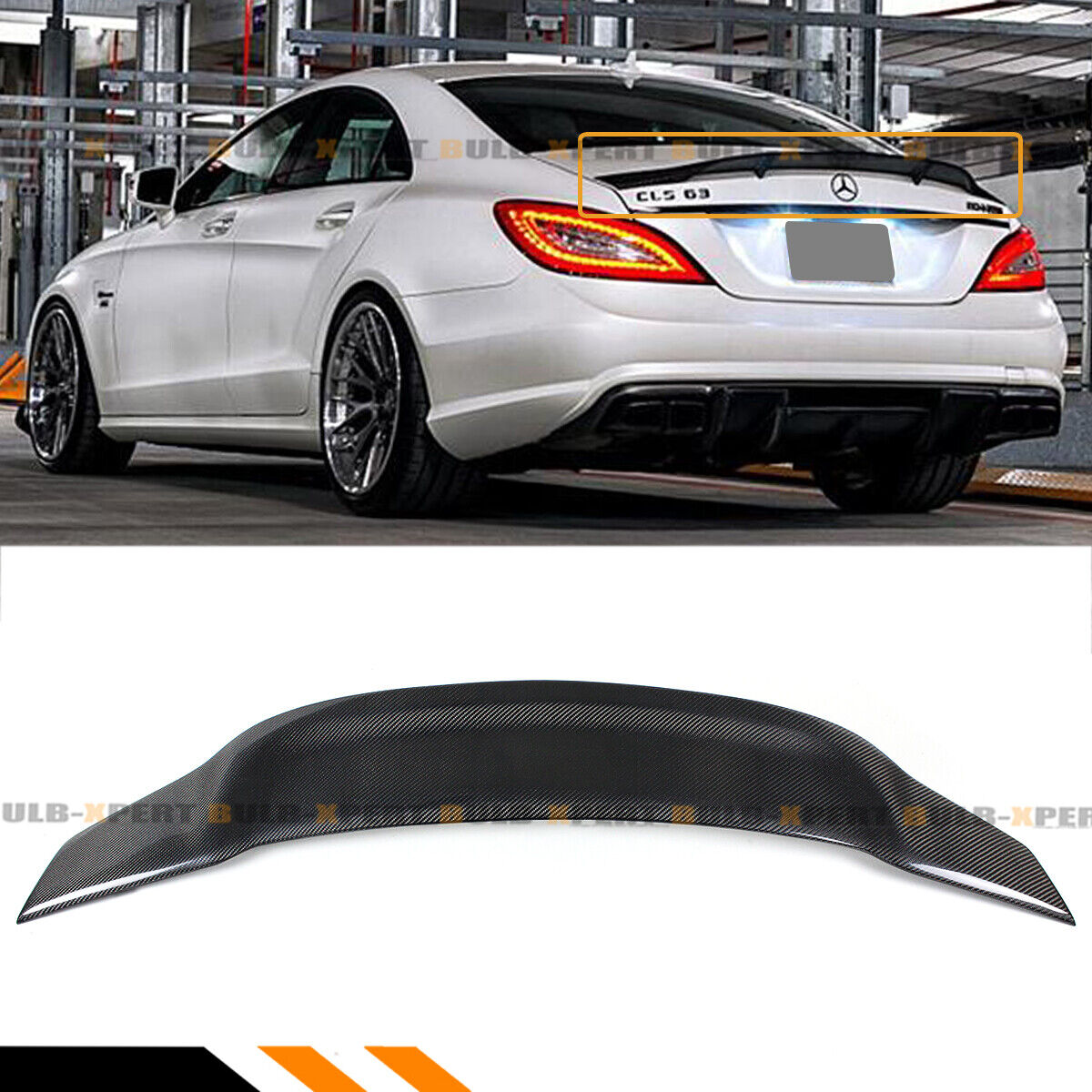 FOR 12-17 MERCEDES W218 CLS63 CLS500 CLS550 RT STYLE CARBON FIBER TRUNK SPOILER