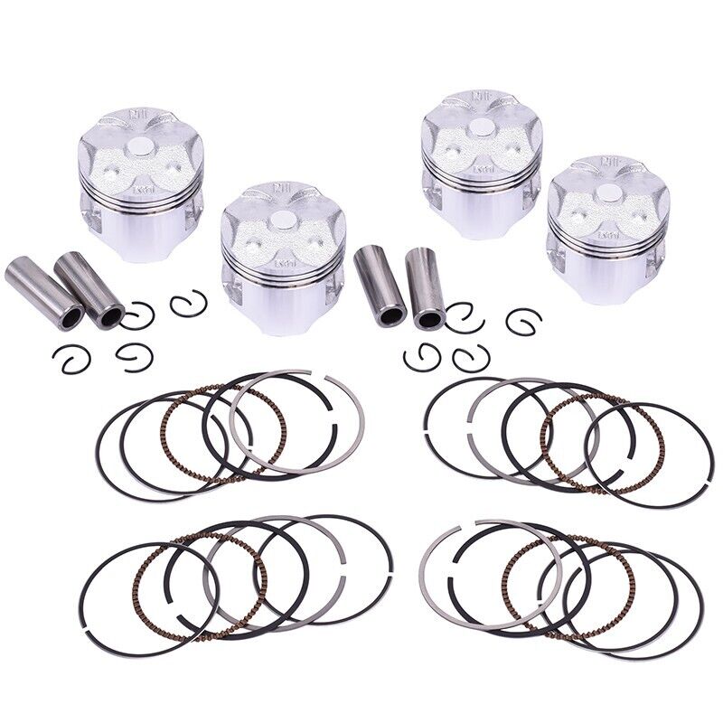 4 Sets 49.5mm +100 Piston Rings Pin Circlips Kit for Honda CBR250 KY1 MC19 CBR19