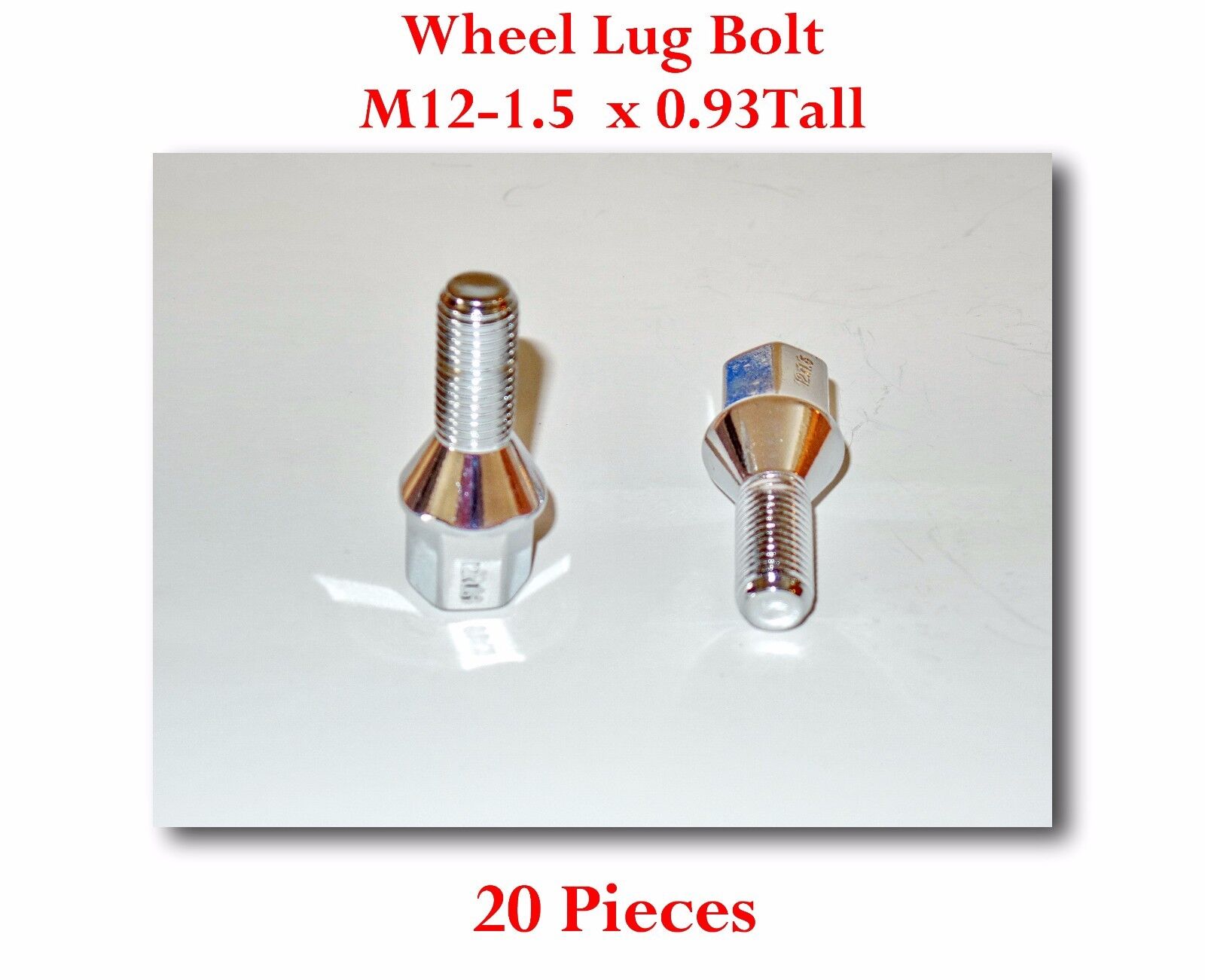 20 Pcs wheel Lug Bolt M12x1.5 Tall 0.93