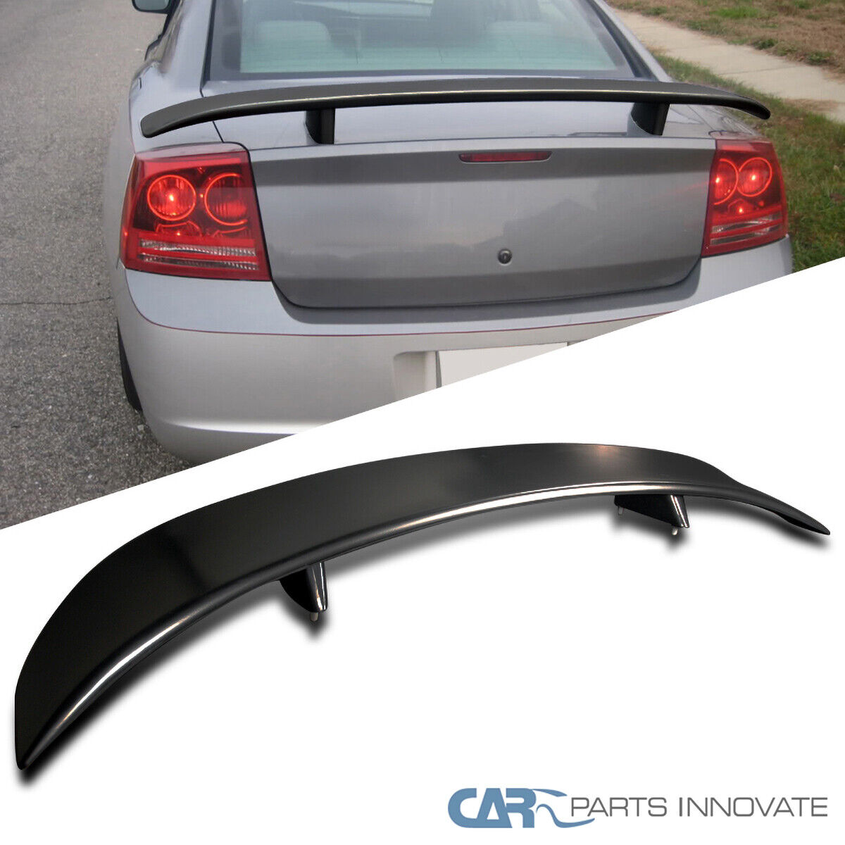 Fit 06-10 Dodge Charger Black ABS Daytona Style Rear Trunk Spoiler Wing Body Kit