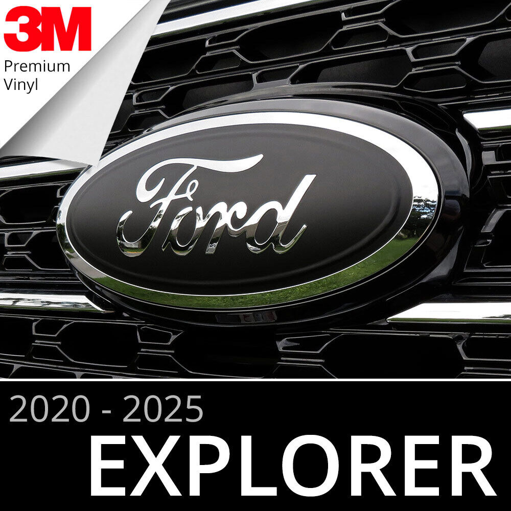 2020-2025 Ford Explorer Emblem Overlay Insert Decals - MATTE BLACK (Set of 2)