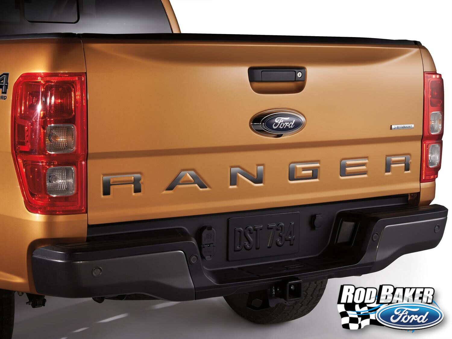 Black Platinum Stainless Steel Tailgate Lettering fits 2019 Ford Ranger Pickup