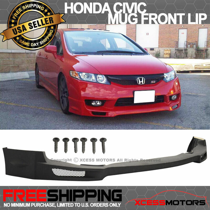 Fits 09-11 Honda Civic 4Dr Mugen Front Bumper Lip Spoiler