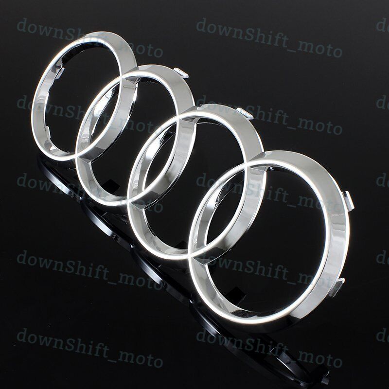 New For Audi Rings Chrome Grill Front Hood A3 A4 S4 A5 S5 A6 SQ7 TT Badge Emblem