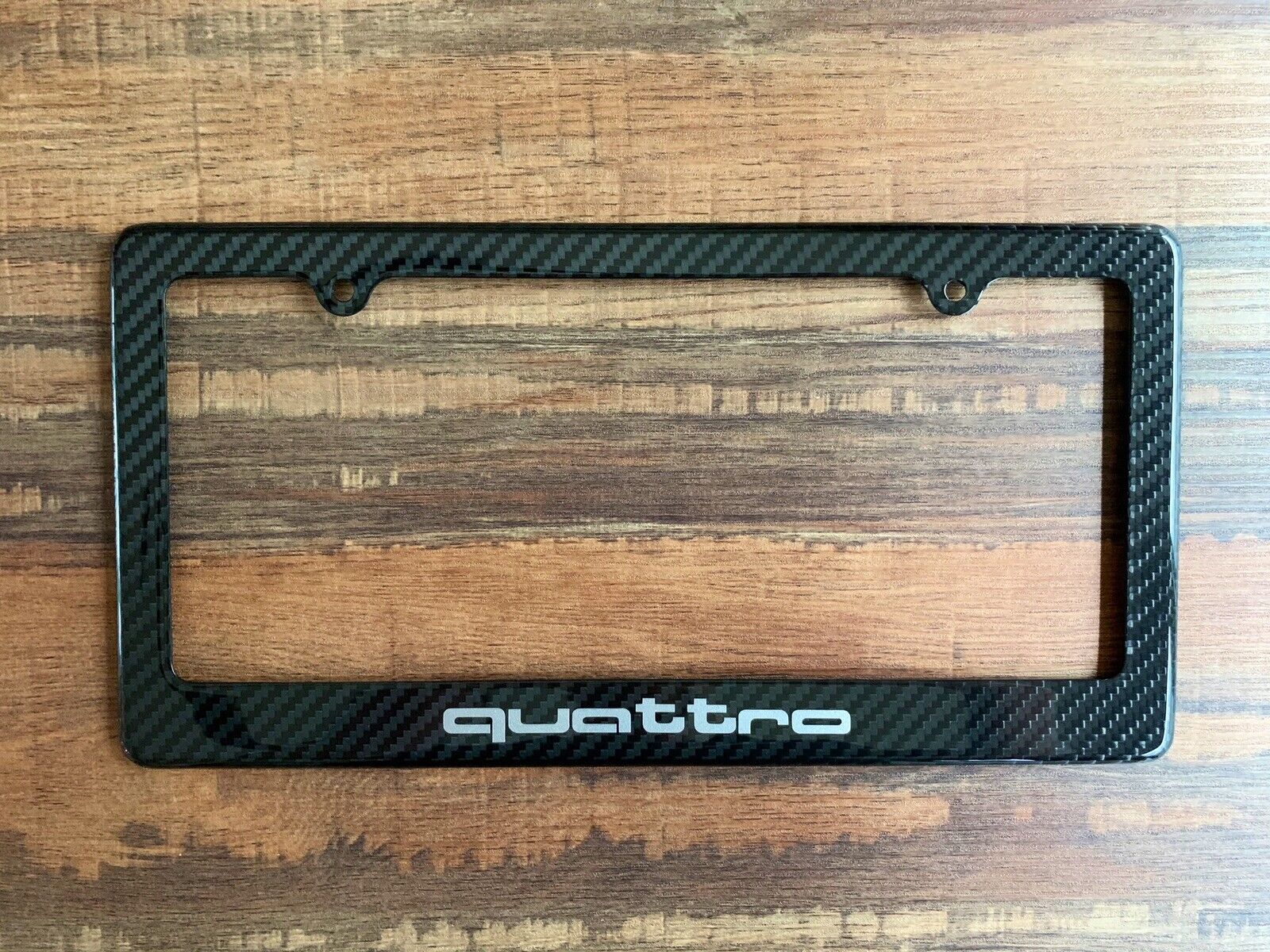 Full Carbon Fiber Front Rear License Plate Frame - Quattro