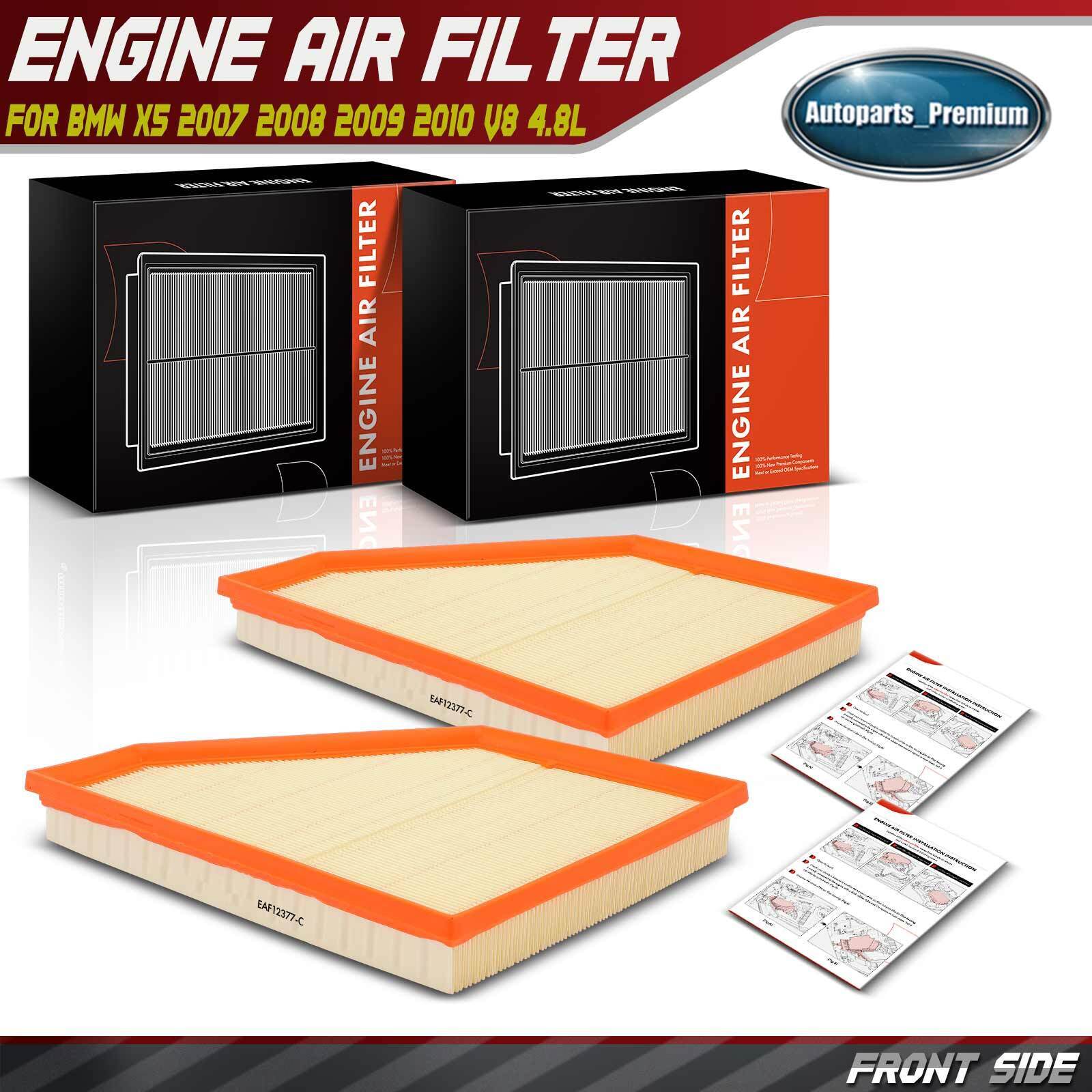 2x Left and Right Side Engine Air Filter for BMW X5 2007 2008 2009 2010 V8 4.8L