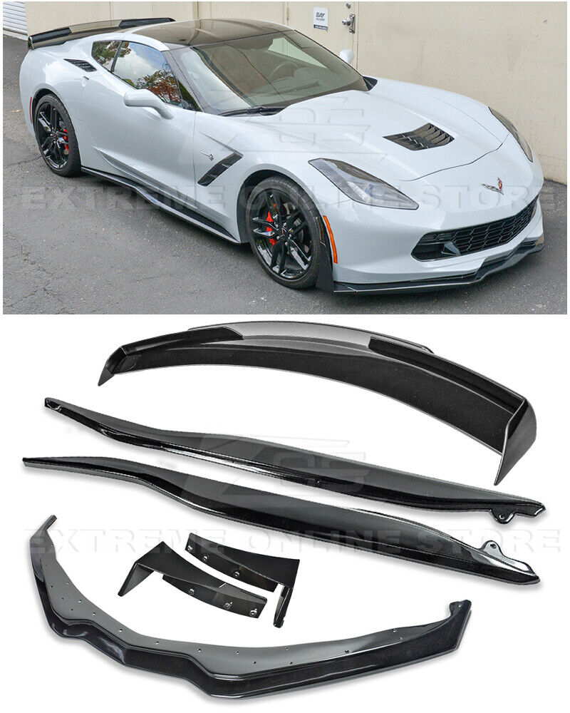For 14-19 Corvette C7 Z06 Stage 3 CARBON FLASH Full Body Combo Kit CL WickerBill