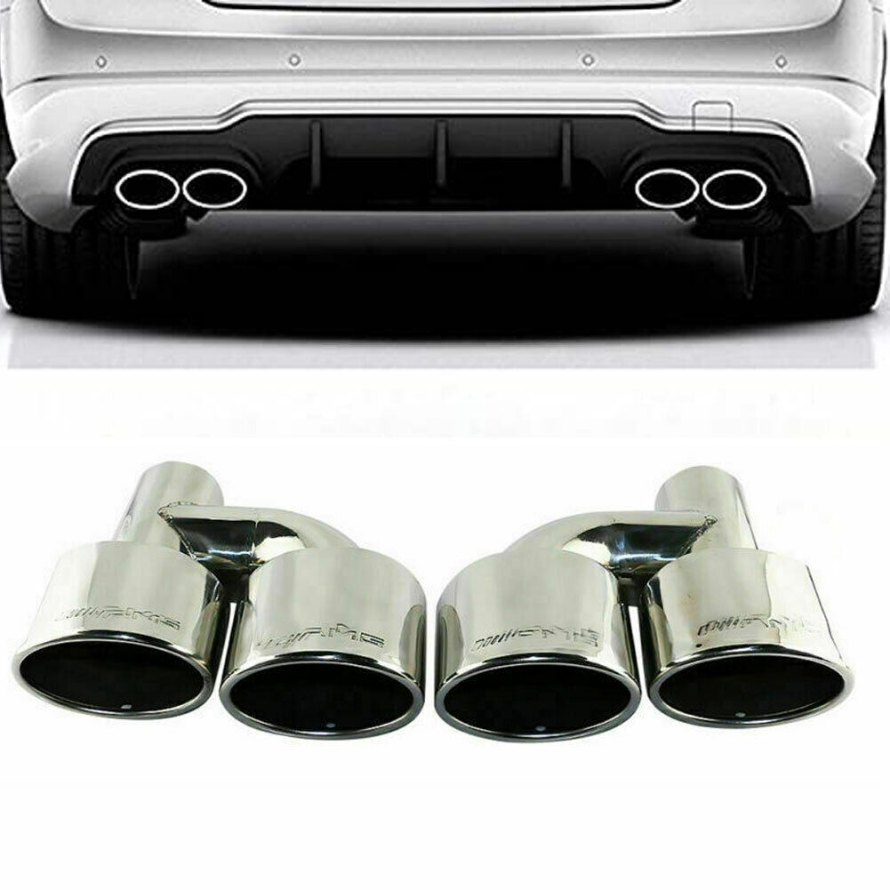  Pair Fit For Mercedes Benz AMG Exhaust Tips W212 E350 E400 C63 C300 C350 W204
