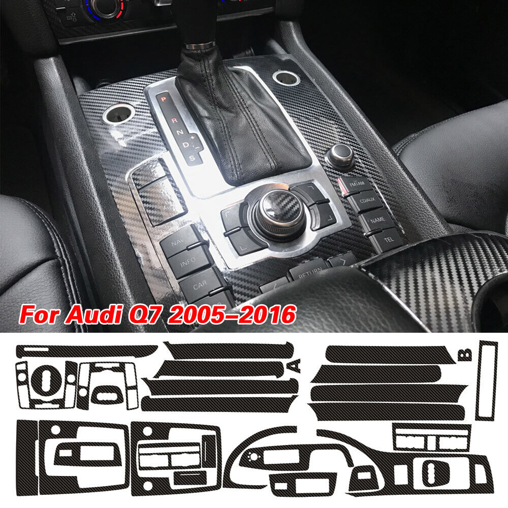 For Audi Q7 4L 2005-2016 5D Carbon Fiber Pattern Interior DIY Trim Decals